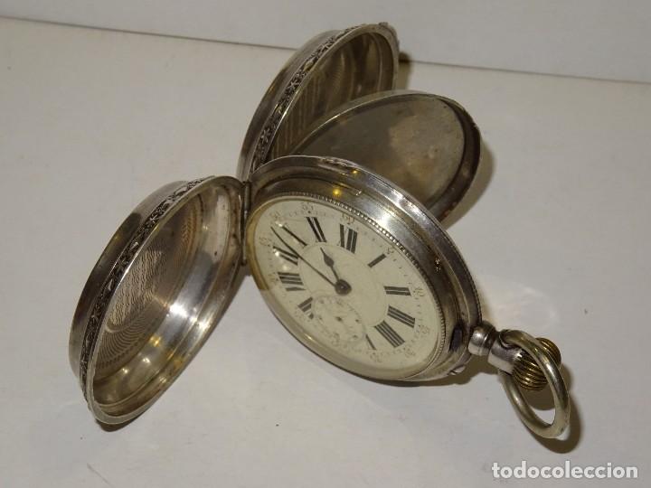soplo aritmética infraestructura antiguo reloj de plata 3 tapas esfera de porcel - Compra venta en  todocoleccion