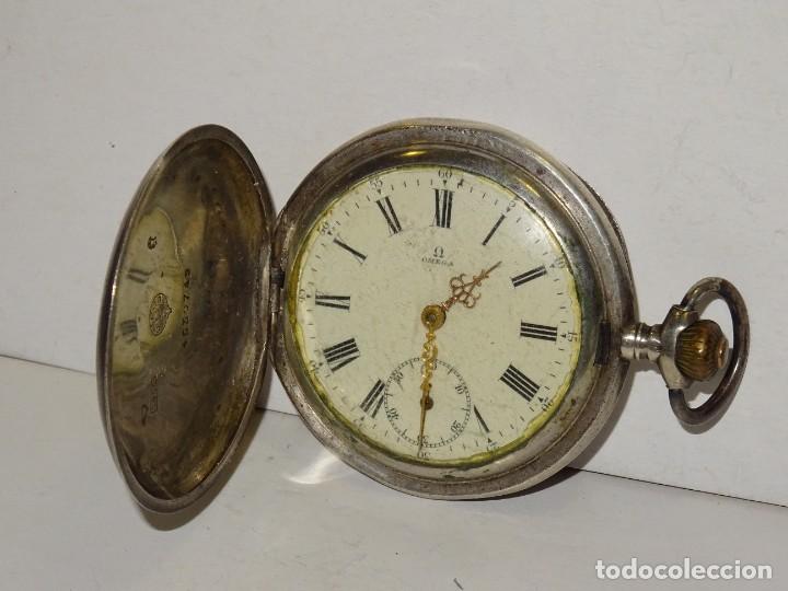 Relojes de bolsillo: ANTIGUO RELOJ OMEGA DE PLATA 3 TAPAS FUNCIONANDO .7X5 CM. ESFERA DE PORCELANA - Foto 1 - 280516688