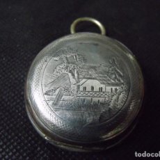 Relojes de bolsillo: ANTIGUO RELOJ BOLSILLO EN PLATA AÑO 1870 - LOTE 259-34-BONITOS GRABADOS PAISAJES. Lote 284660823