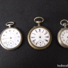 Relojes de bolsillo: 3 RELOJES ANTIGUOS DE BOLSILLO EN ARGENTAN-AÑO 1890-10-LOTE 259-40. Lote 295355443