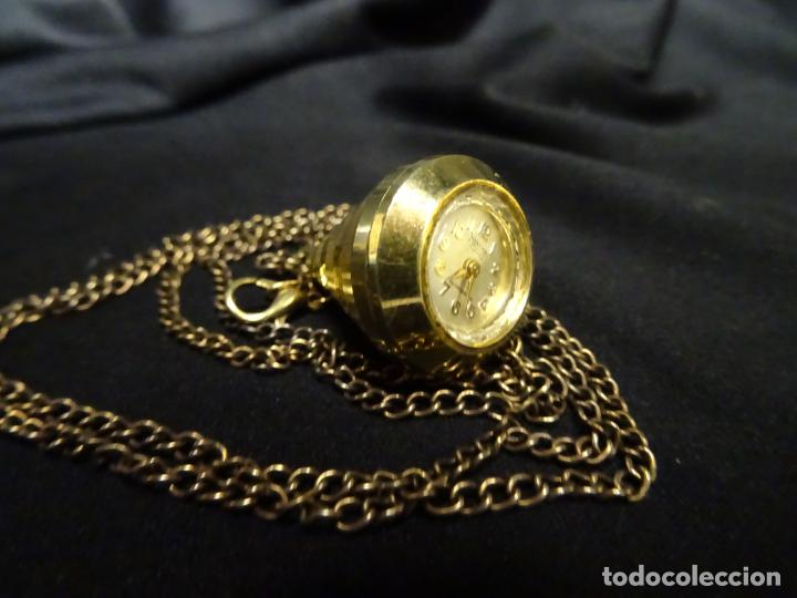 Relojes de bolsillo: Reloj miniatura con cadena colgante MORTIMA de señora. Cuerda. Funciona - Foto 3 - 295637313