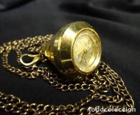Relojes de bolsillo: Reloj miniatura con cadena colgante MORTIMA de señora. Cuerda. Funciona - Foto 2 - 295637313