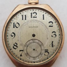 Relojes de bolsillo: WALTHAM AMERICANO CAJA OVALADA CHAPADA EN ORO 44 X 42 MM