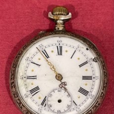 Relojes de bolsillo: ANTIGUO RELOJ DE BOLSILLO, EN PLATA DE LEY. S.XIX