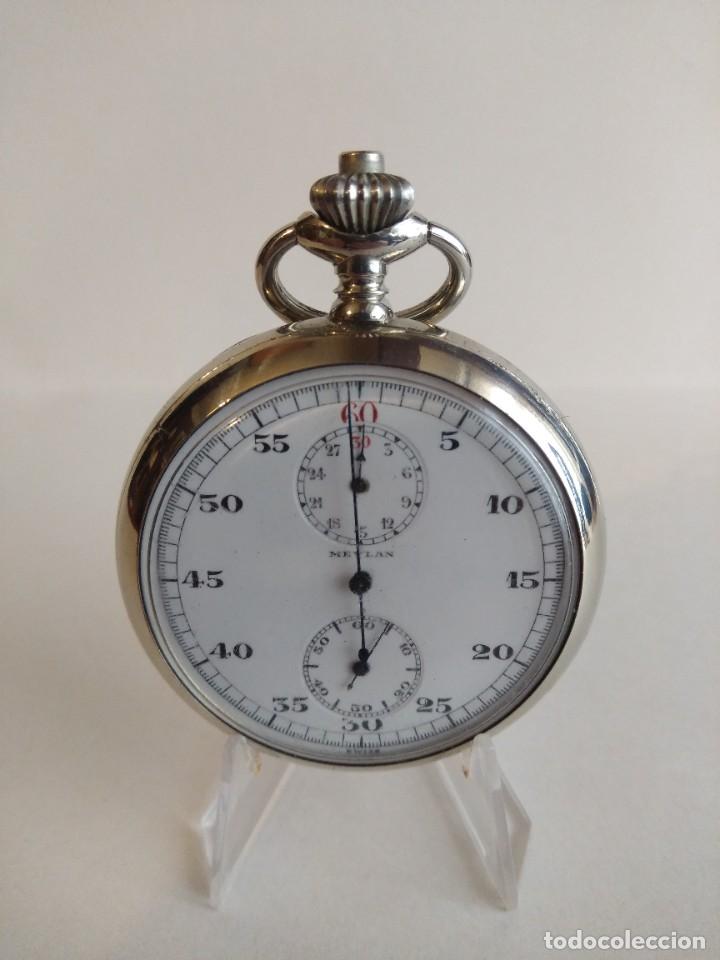 Relojes de bolsillo: Cron&oacute;grafo AR&J. MEYLAN (funciona) - Foto 3