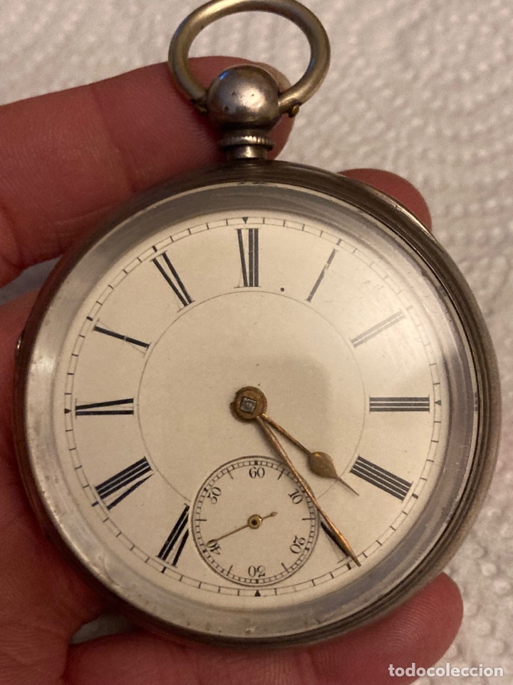 Relojes de bolsillo: Precioso reloj de bolsillo inglés de plata, funcionando - Foto 2 - 310626538
