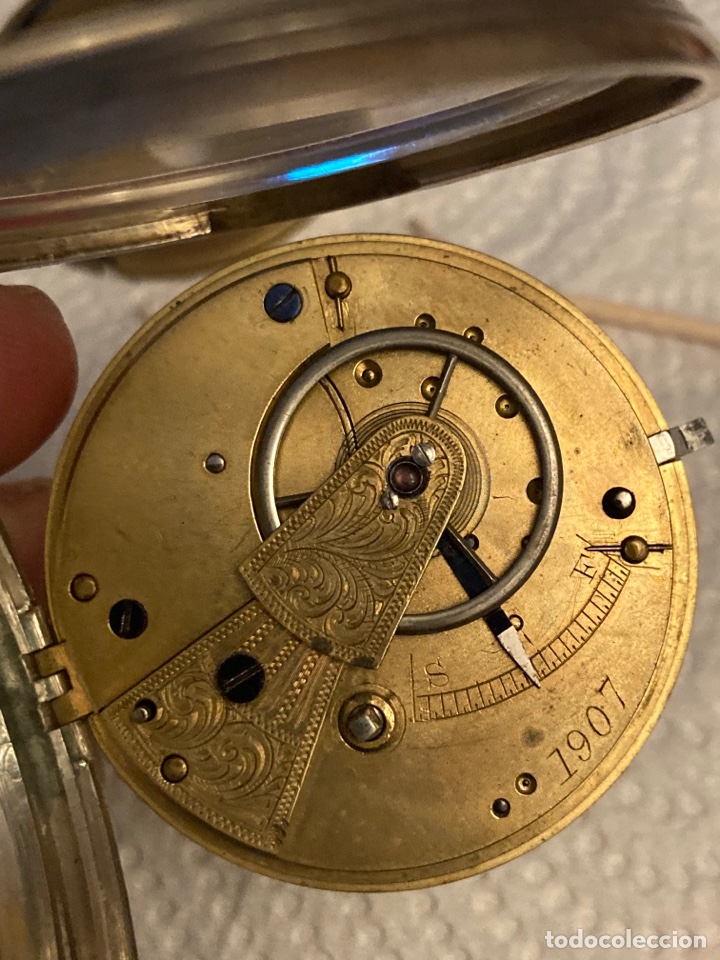 Relojes de bolsillo: Precioso reloj de bolsillo inglés de plata, funcionando - Foto 6 - 310626538