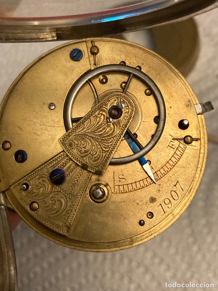 Relojes de bolsillo: Precioso reloj de bolsillo inglés de plata, funcionando - Foto 8 - 310626538