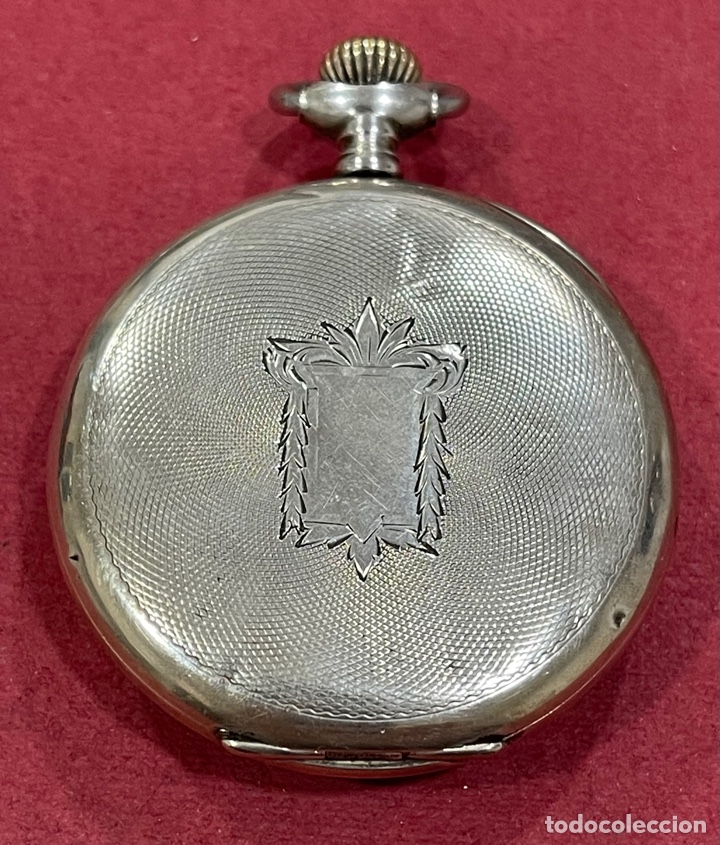 Relojes de bolsillo: Antiguo reloj de bolsillo, en plata de ley, Montserrat. Funcionando - Foto 3 - 312344768