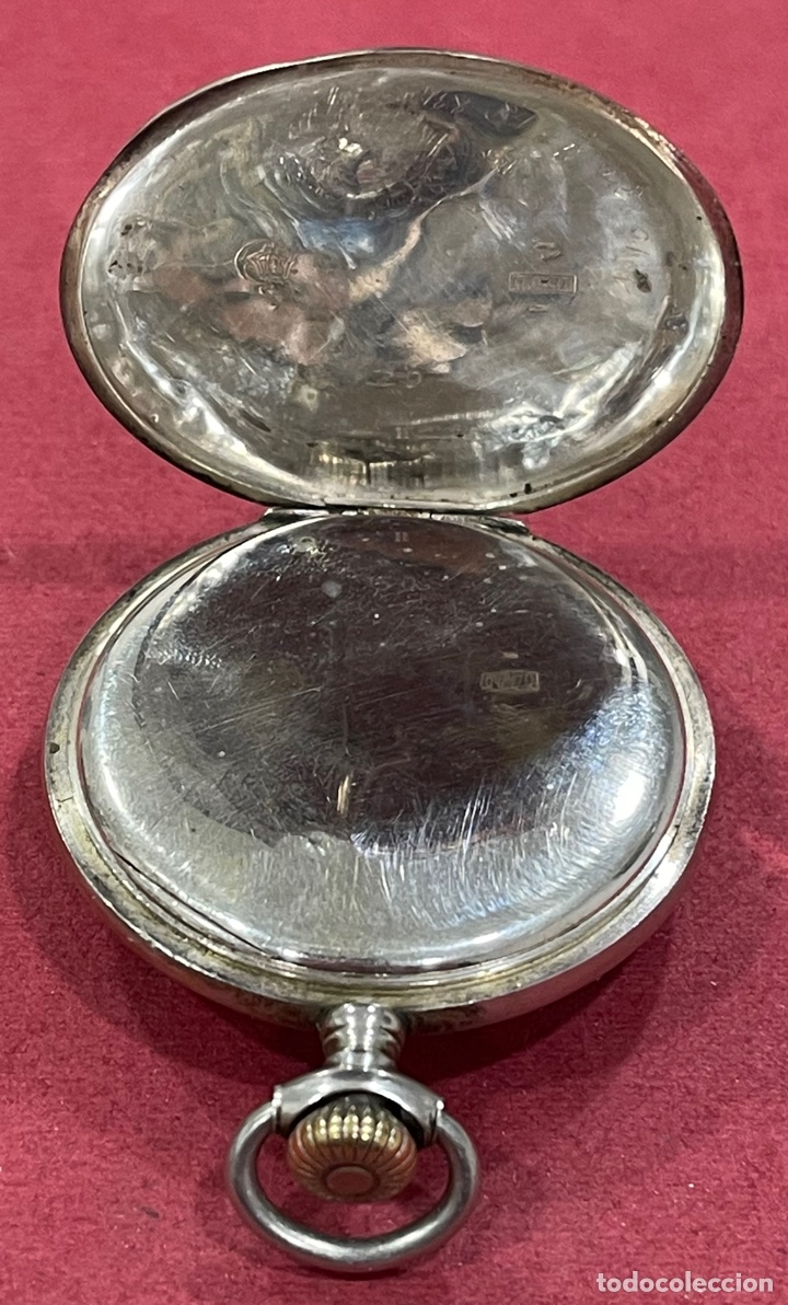 Relojes de bolsillo: Antiguo reloj de bolsillo, en plata de ley, Montserrat. Funcionando - Foto 4 - 312344768