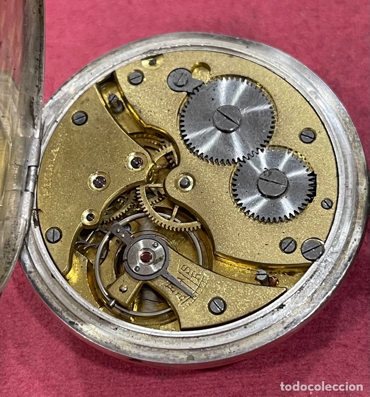 Relojes de bolsillo: Antiguo reloj de bolsillo, en plata de ley, Montserrat. Funcionando - Foto 6 - 312344768