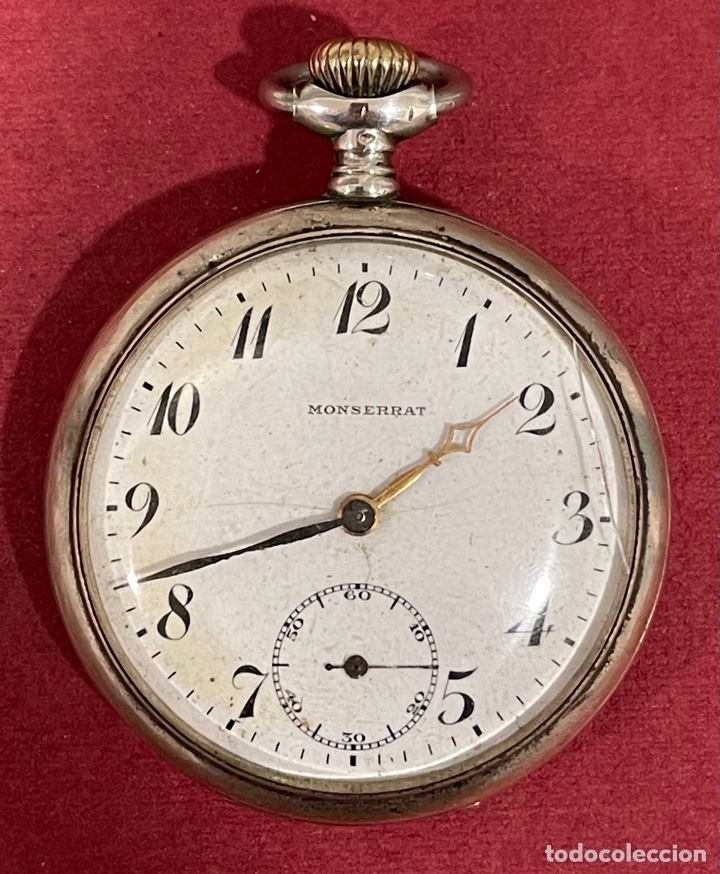 Relojes de bolsillo: Antiguo reloj de bolsillo, en plata de ley, Montserrat. Funcionando - Foto 1 - 312344768