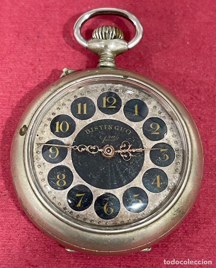 Relojes de bolsillo: Antiguo reloj de bolsillo, Distinguo, primera. Funcionando - Foto 2 - 312346018