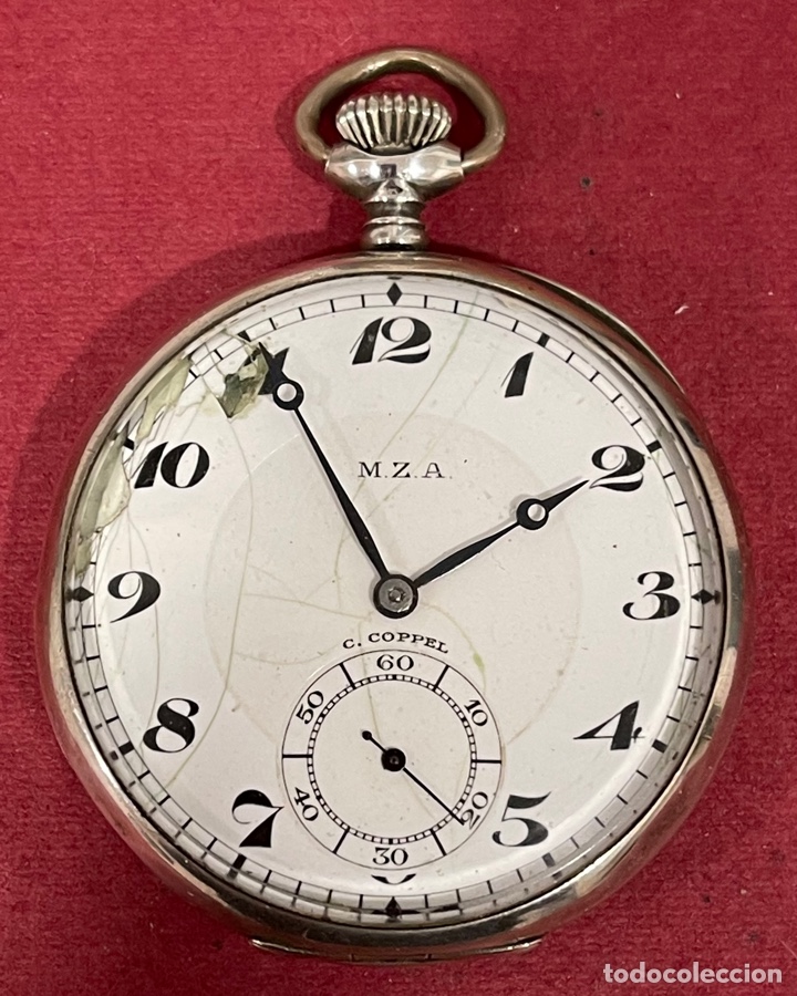 ANTIGUO RELOJ DE BOLSILLO, EN PLATA DE LEY, M.Z.A.DE C. COPPEL. (Relojes - Bolsillo Carga Manual)