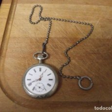 Relojes de bolsillo: ANTIGUO RELOJ DE BOLSILLO EN ARGENTAN-AÑO 1890-LEONTINA DE EPOCA-LOTE 259-47-FUNCIONA. Lote 312787178