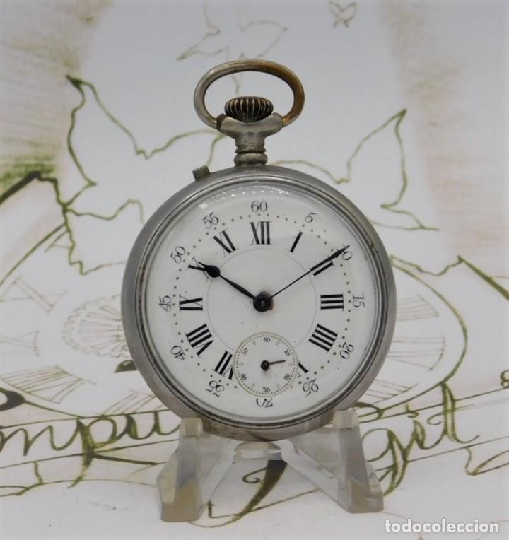 Relojes de bolsillo: META-ANTIGUO RELOJ DE BOLSILLO-CIRCA 1908-FUNCIONANDO - Foto 4