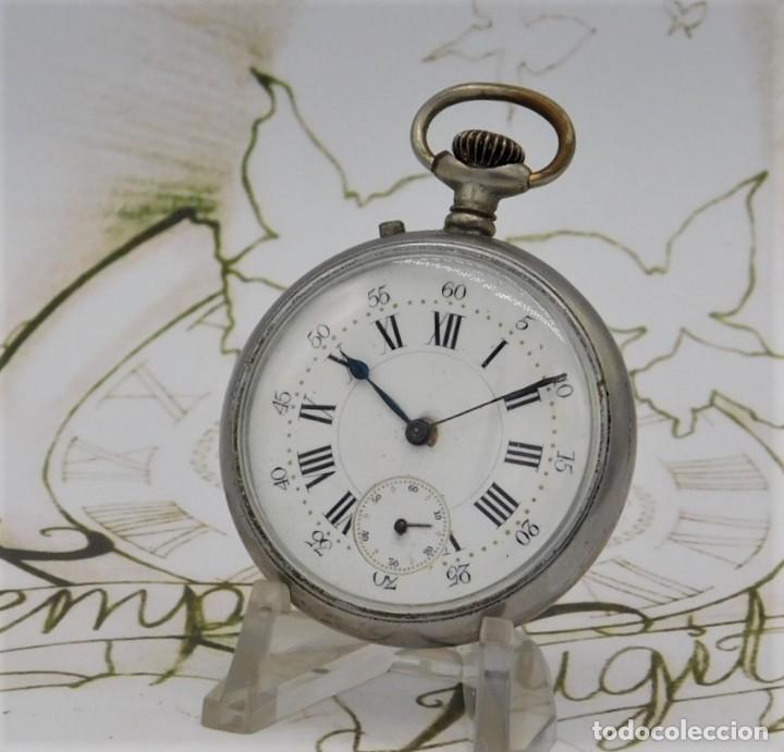 Relojes de bolsillo: META-ANTIGUO RELOJ DE BOLSILLO-CIRCA 1908-FUNCIONANDO - Foto 8