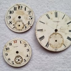 Relojes de bolsillo: LOTE DE 3 ESFERAS DE RELOJ DE BOLSILLO ELGIN COPPEL ROSKELL