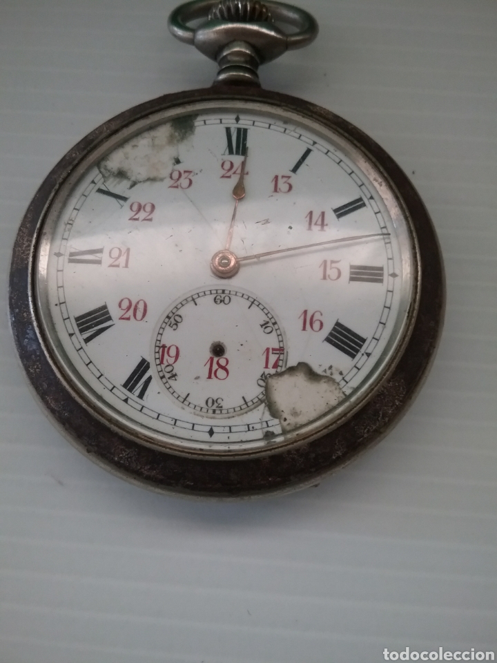 Relojes de bolsillo: Reloj bolsillo Moeris. 24 horas. Funciona. - Foto 2