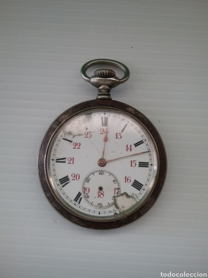 Relojes de bolsillo: Reloj bolsillo Moeris. 24 horas. Funciona. - Foto 1
