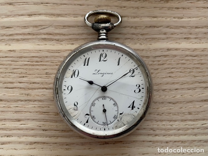 Longines 46mm. caja de plata. funciona 