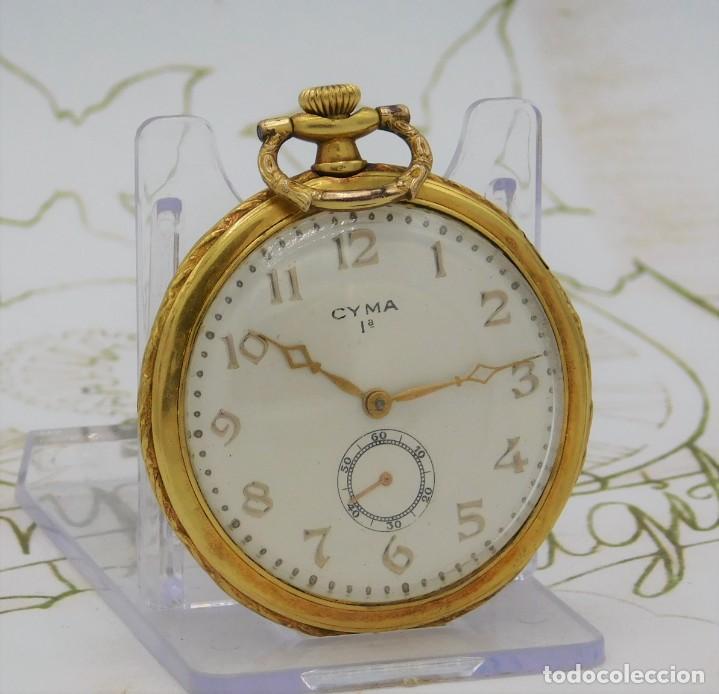 cyma-de oro 18k-750-precioso reloj de bolsillo- - Comprar Relojes antiguos  de bolsillo en todocoleccion - 172847274