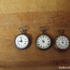 Relojes de bolsillo: 3 RELOJES ANTIGUOS DE BOLSILLO 2 EN PLATA -1 EN METAL--LOTE 259-54. Lote 326428613