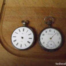 Relojes de bolsillo: 2 RELOJES ANTIGUOS DE BOLSILLO EN PLATA PUNZONADA-AÑO 1890-LOTE 259-54. Lote 326429243