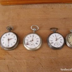 Relojes de bolsillo: 4 RELOJES ANTIGUOS DE BOLSILLO-LOTE 259-56-PARA RESTAURAR O PIEZAS