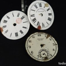 Relojes de bolsillo: ANTIGUO LOTE DE TRES ESFERAS PARA RELOJ DE BOLSILLO. Lote 330938798