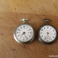 Relojes de bolsillo: 2 RELOJES ANTIGUOS DE BOLSILLO EN METAL Y ARGENTAN-LOTE 259-56. Lote 331875018