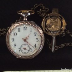 Relojes de bolsillo: RELOJ DE BOLSILLO CON, CON LEONTINA Y ESTUCHE ORIGINAL