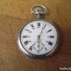 Relojes de bolsillo: ANTIGUO RELOJ BOLSILLO EN PLATA PUNZONADA- AÑO 1890 - FUNCIONA- LOTE 259-58. Lote 342784193