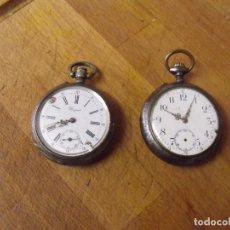 Relojes de bolsillo: 2 ANTIGUOS RELOJES BOLSILLO - LOTE 259-60-1 PLATA-1 EN ACERO. Lote 347244558