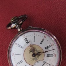 Relojes de bolsillo: RELOJ ANTIGUO DE BOLSILLO MECÁNICO SUIZO DE PLATA A CUERDA MANUAL AÑO PERIODO 1880 - 1890 Y FUNCIONA. Lote 354818818