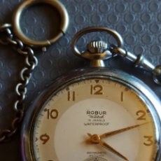 Relojes de bolsillo: RELOJ DE BOLSILLO ROBUR WATCH 15 JEWELS WATERPROOF. Lote 357921575