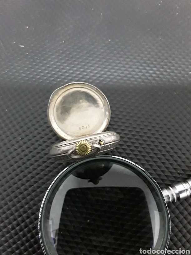 Relojes de bolsillo: Reloj de bolsillo en plata y funcionando - Foto 7