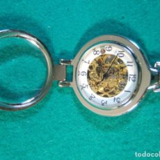 Relojes de bolsillo: RELOJ DE BOLSILLO CARGA MANUAL-TAPA DELANTERA VIDRIO TRASERA METAL-PUNTO DORADO EN LAS 9 HORAS-4CM.. Lote 362763930