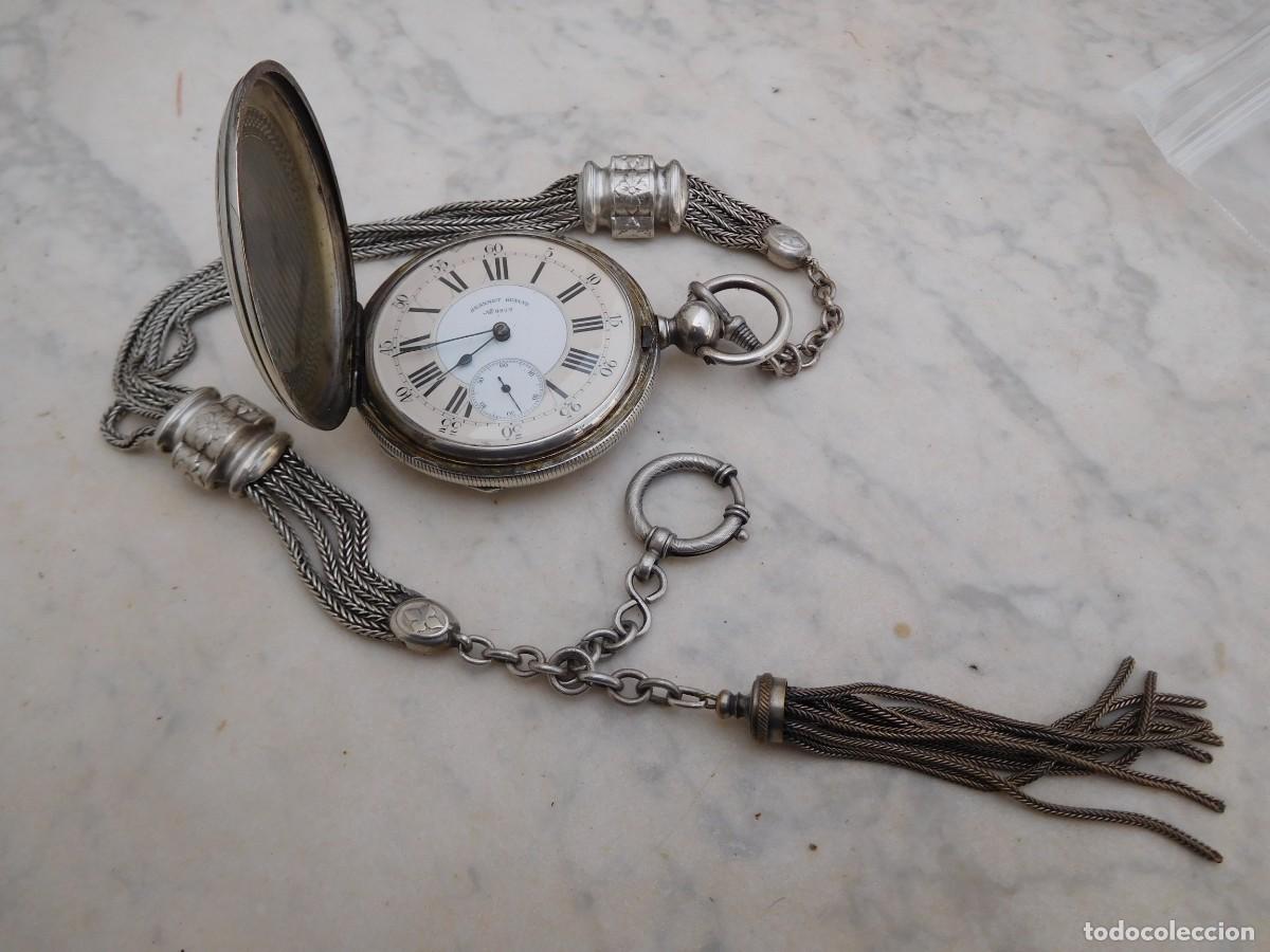 Relojes de bolsillo: Reloj de bolsillo 3 tapas plata Jeannot Geneve con cadena - Foto 1