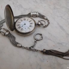 Relojes de bolsillo: RELOJ DE BOLSILLO 3 TAPAS PLATA JEANNOT GENEVE CON CADENA. Lote 384571064