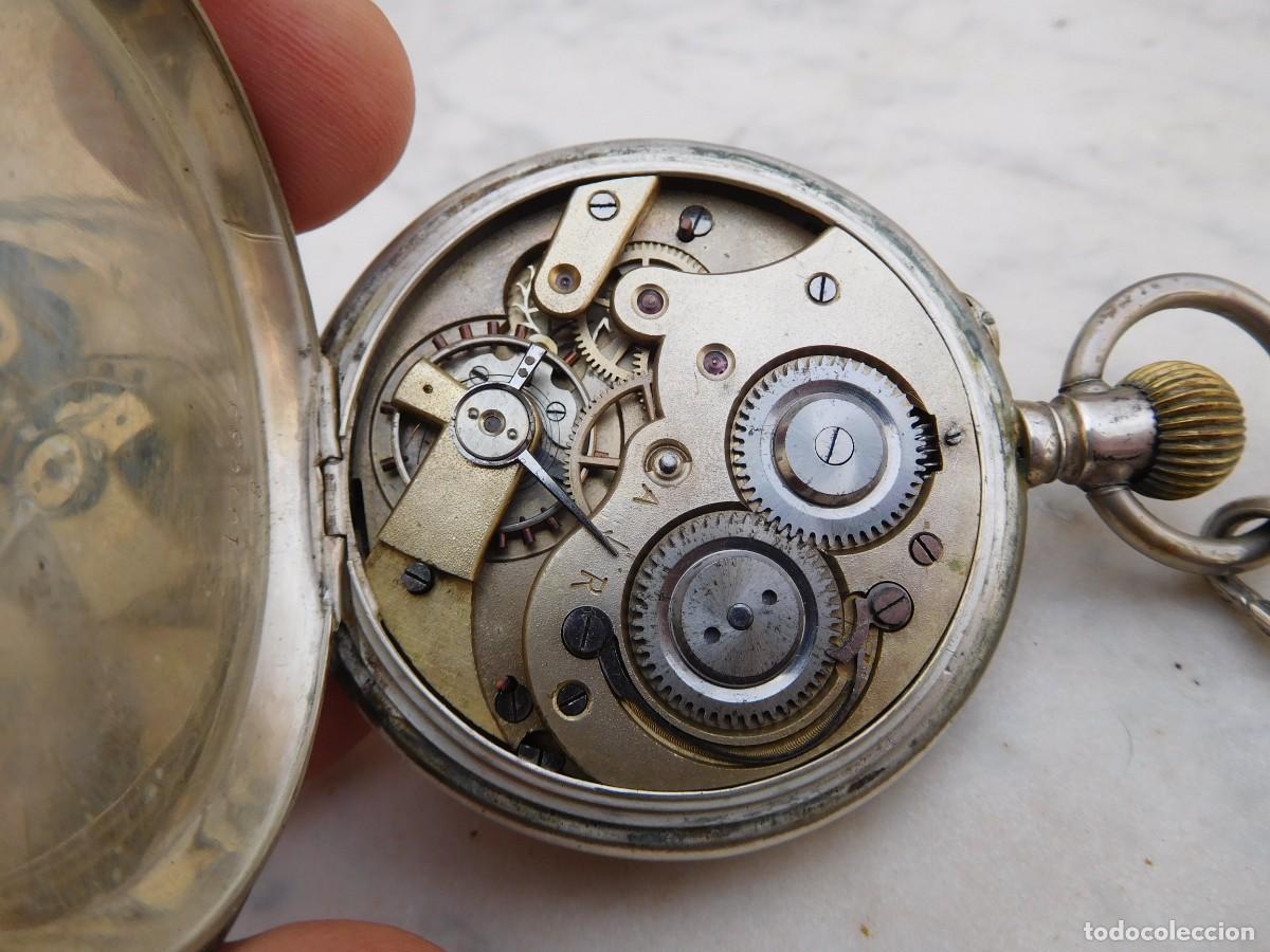 Relojes de bolsillo: Reloj de bolsillo 3 tapas plata con cadena - Foto 11