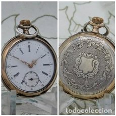 Relojes de bolsillo: RELOJ DE BOLSILLO-DE PLATA BICOLOR-3 TAPAS-SUIZA-DE MONJA-CIRCA 1880-FUNCIONANDO