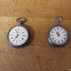 Relojes de bolsillo: 2 RELOJES ANTIGUOS DE BOLSILLO EN PLATA PUNZONADA-AÑO 1880-LOTE 259-77