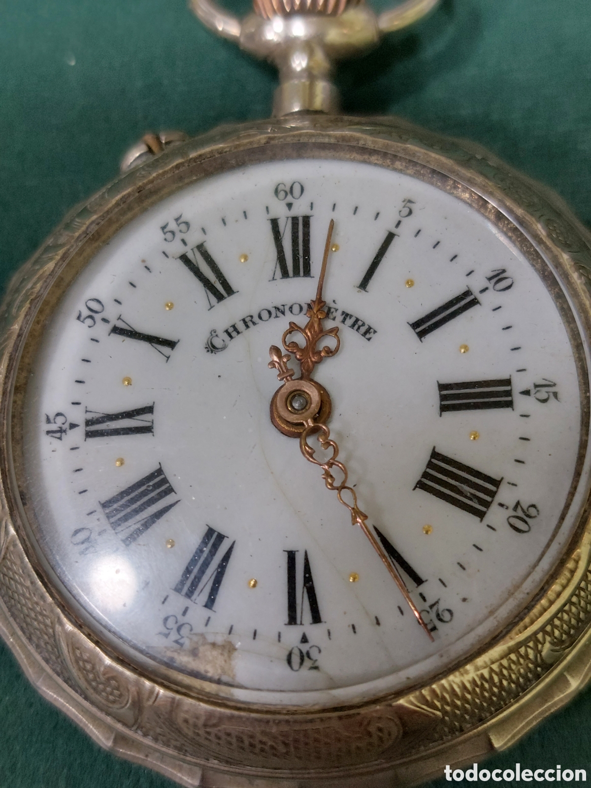 Relojes de bolsillo: RELOJ DE BOLSILLO CHRONOM&Eacute;TRE. FUNCIONA BIEN. - Foto 3