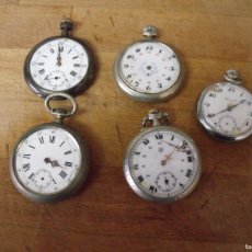 Relojes de bolsillo: 5 RELOJES ANTIGUOS DE BOLSILLO-AÑOS 1890-10-LOTE 259-77