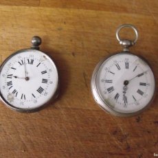 Relojes de bolsillo: 2 RELOJES DE BOLSILLO ANTIGUOS EN PLATA 800-LOTE 259-78