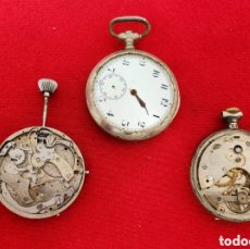 Relojes de bolsillo: LOTE DE 3 MAQUINARIAS DEL RELOJES DE BOLSILLO PARA PIEZAS-RECAMBIOS .VER FOTOS. Lote 403376934