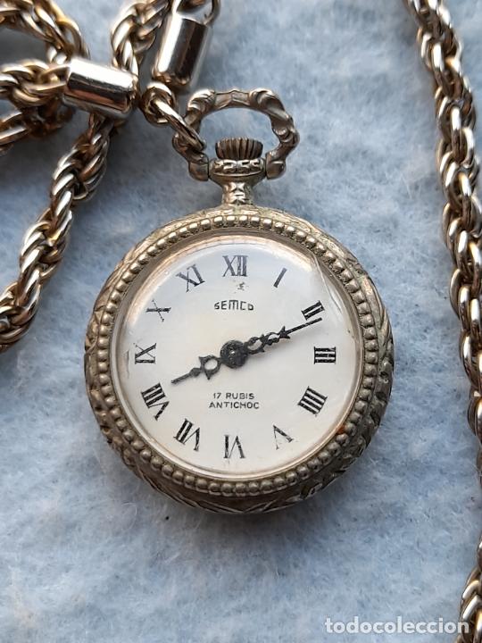 Relojes de bolsillo: Reloj de Bolsillo Marca Semco + Cadena. Funcionando - Foto 1