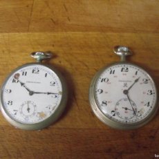 Relojes de bolsillo: 2 RELOJES DE BOLSILLO ANTIGUOS EN ACERO-LOTE 259-79