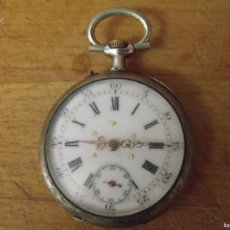 Relojes de bolsillo: ANTIGUO RELOJ BOLSILLO EN PLATA PUNZONADA-AÑO1890-LOTE 259-80-FUNCIONA